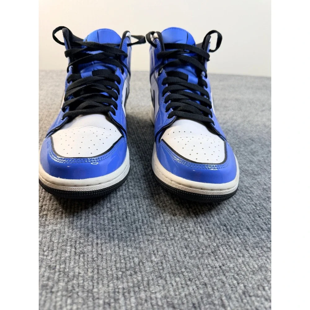 Nike Air Jordan 1 Mid SE Signal Blue Black White Men 9.5 DD6834-402